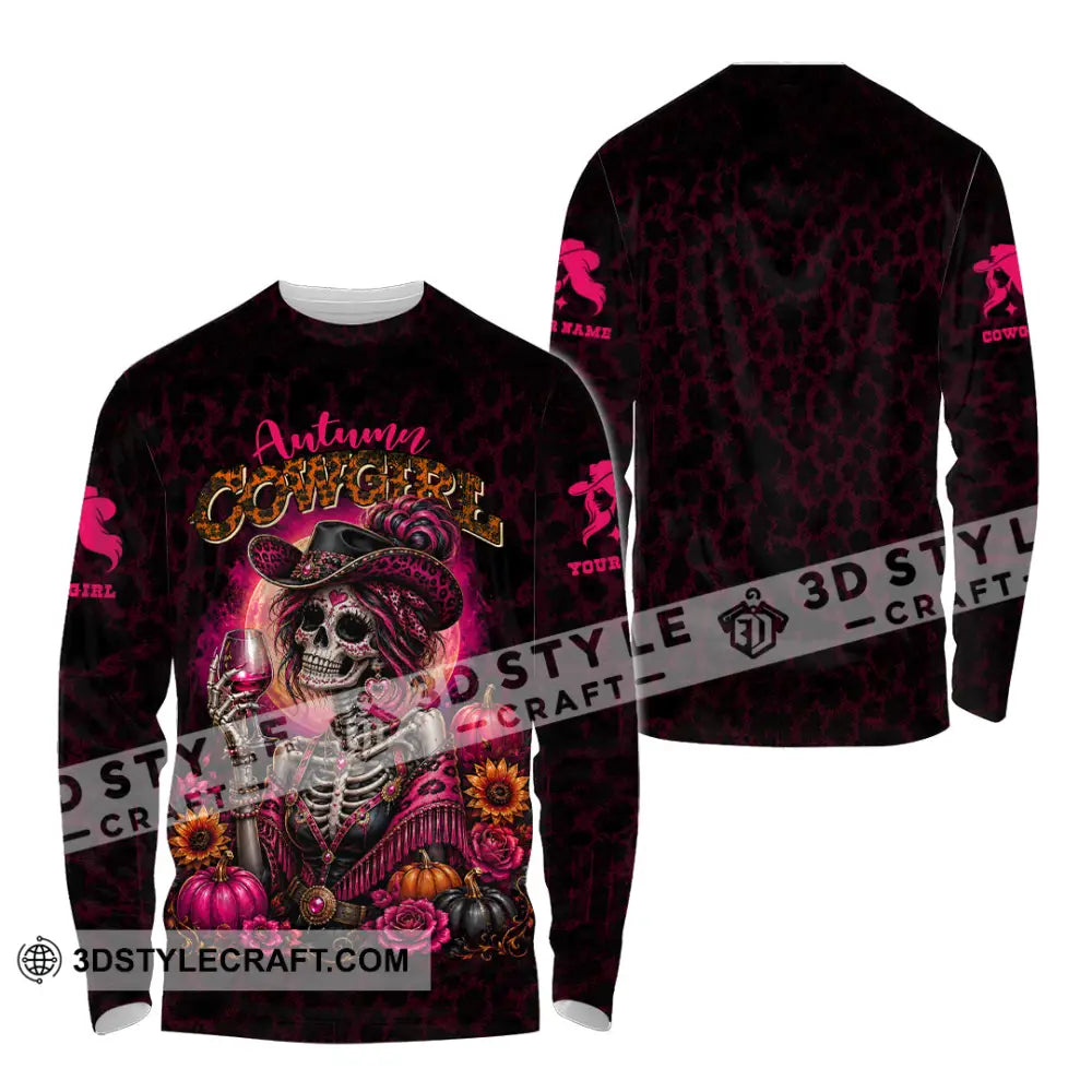 Women Shirt - Custom Autumn Cowgirl Shirt - Long Sleeve Shirt / S - T-shirt