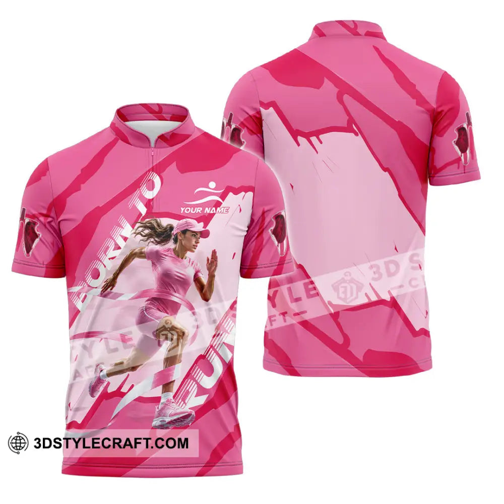 Women Shirt - Custom Born To Run Shirt - Zipper Polo Shirt / S - T-shirt