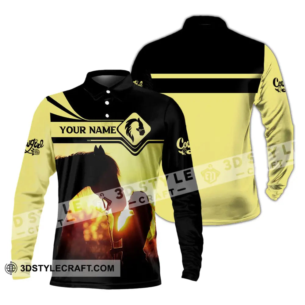 Women Shirt - Custom Cowgirl Shirt - Long Sleeve Polo / S - T-shirt