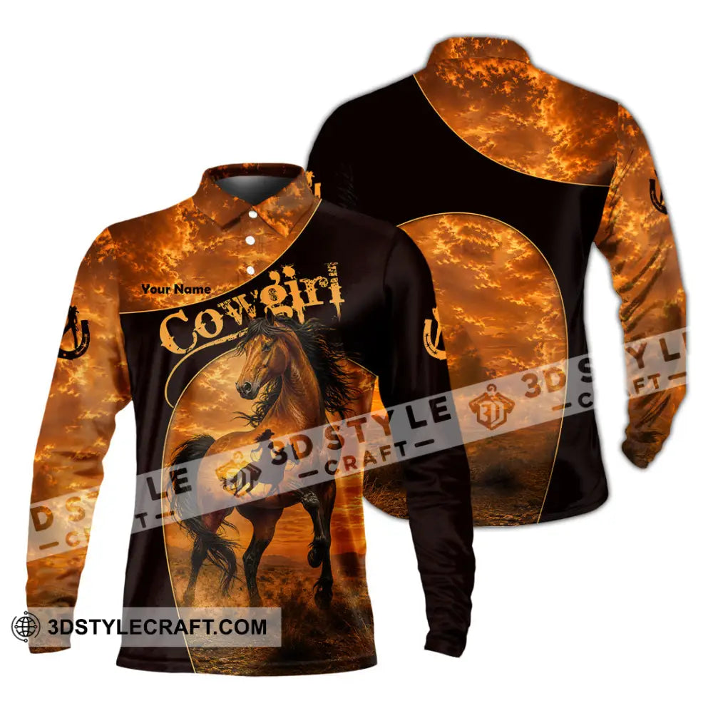 Women Shirt - Custom Cowgirl Shirt - Long Sleeve Polo / S - T-shirt