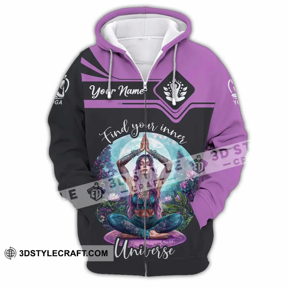 Women Shirt - Custom Find Your Inner Universe Yoga Shirt Zipper Hoodie / S T-shirt