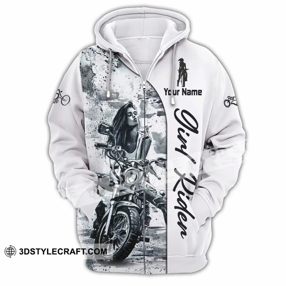 Women Shirt - Custom Girl Rider Shirt - Zipper Hoodie / S - T-shirt