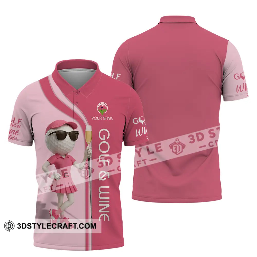 Women Shirt - Custom Golf And Wine Shirt Polo Shirt / S T-shirt
