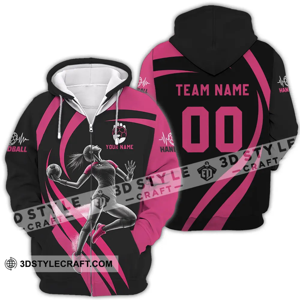 Women Shirt - Custom Handball Player Shirt Zipper Hoodie / S T-shirt