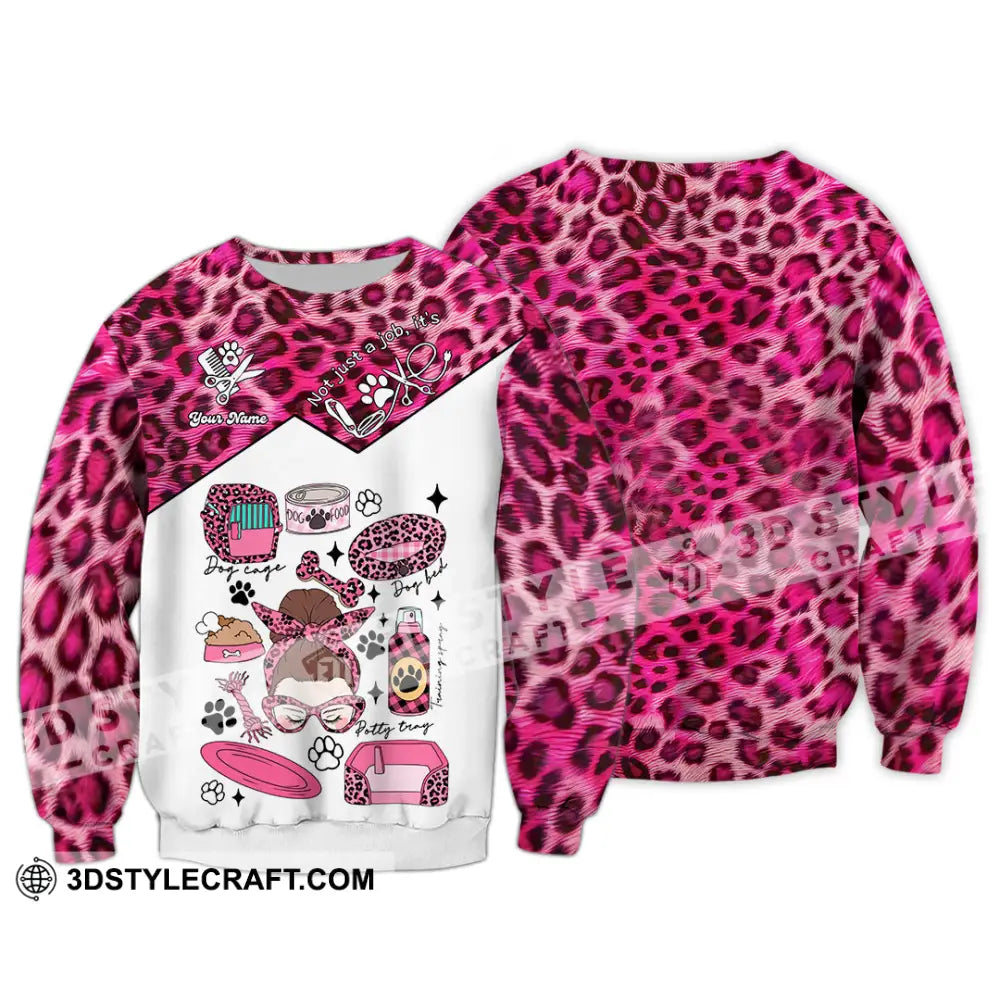 Women Shirt - Custom It’s Not Just A Job It’s Love Pet Groomer Shirt Long Sleeve / S T-shirt