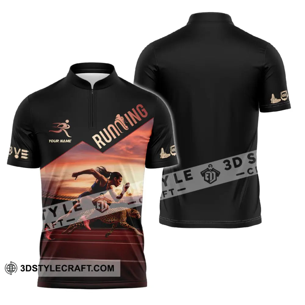 Women Shirt - Custom Love Running Player Shirt Zipper Polo Shirt / S T-shirt