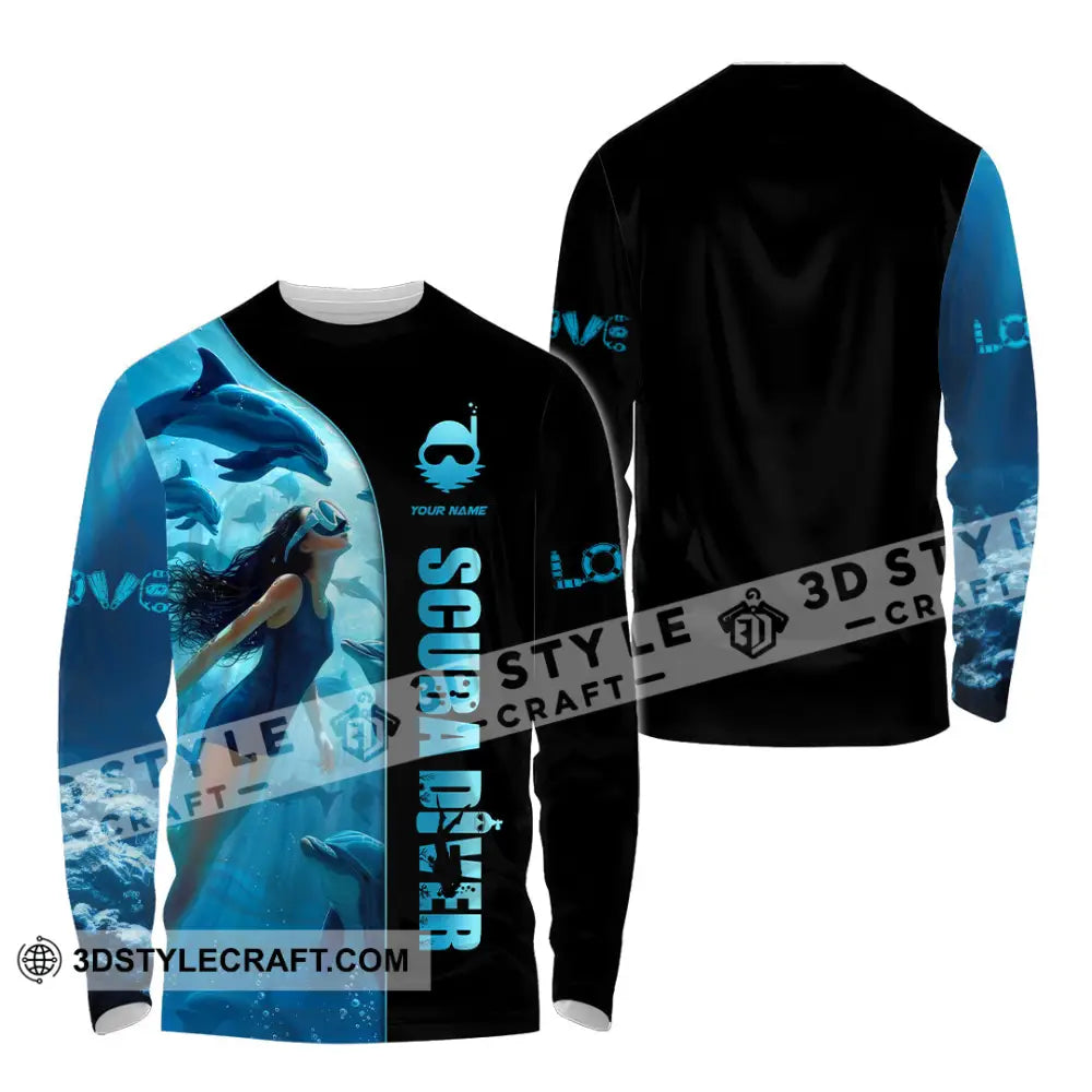 Women Shirt - Custom Love Scuba Diving Shirt For Diver Long Sleeve Shirt / S T-shirt