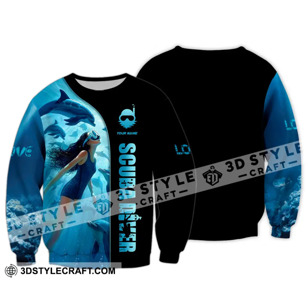 Women Shirt - Custom Love Scuba Diving Shirt For Diver Long Sleeve / S T-shirt
