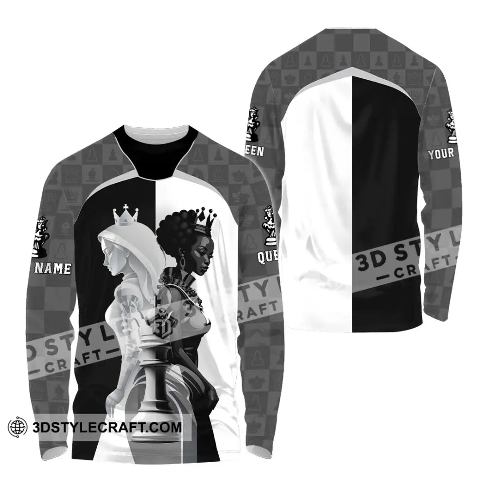 Women Shirt - Custom Queen Of Chess Shirt Long Sleeve Shirt / S T-shirt