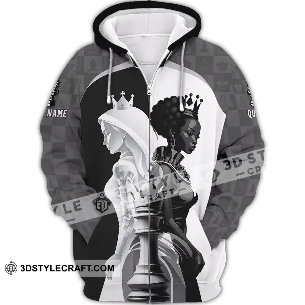 Women Shirt - Custom Queen Of Chess Shirt Zipper Hoodie / S T-shirt