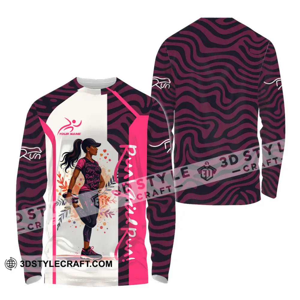 Women Shirt - Custom Run Girl Run 3D Shirt Long Sleeve Shirt / S T-shirt