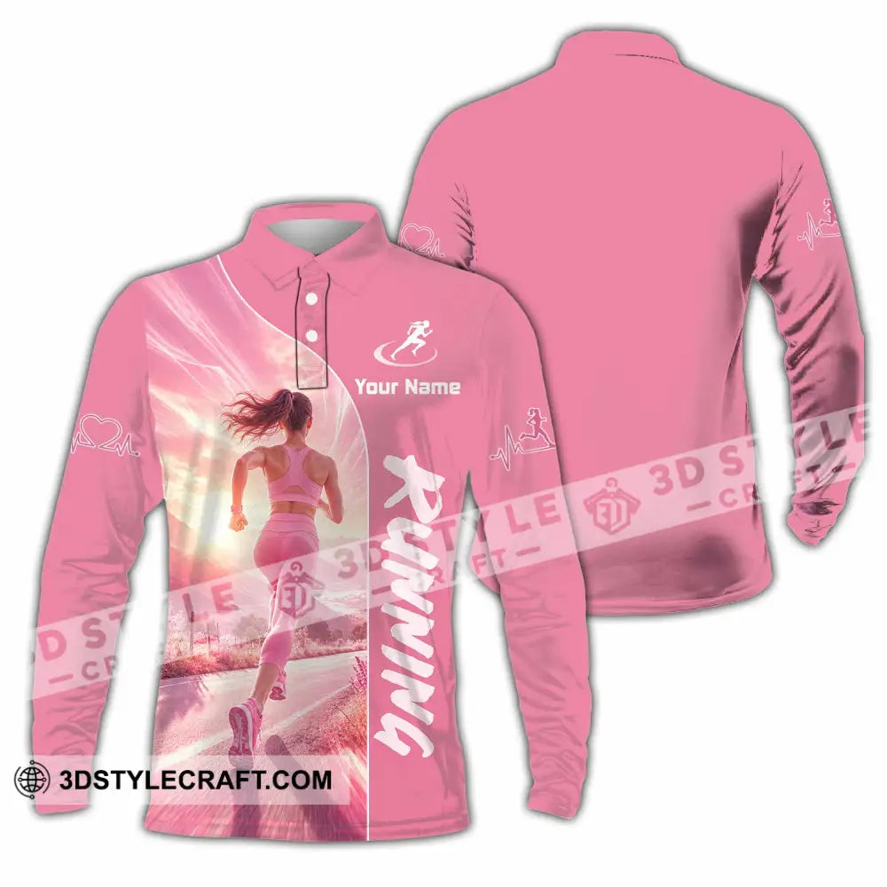 Women Shirt - Custom Running Shirt - Long Sleeve Polo / S - T-shirt