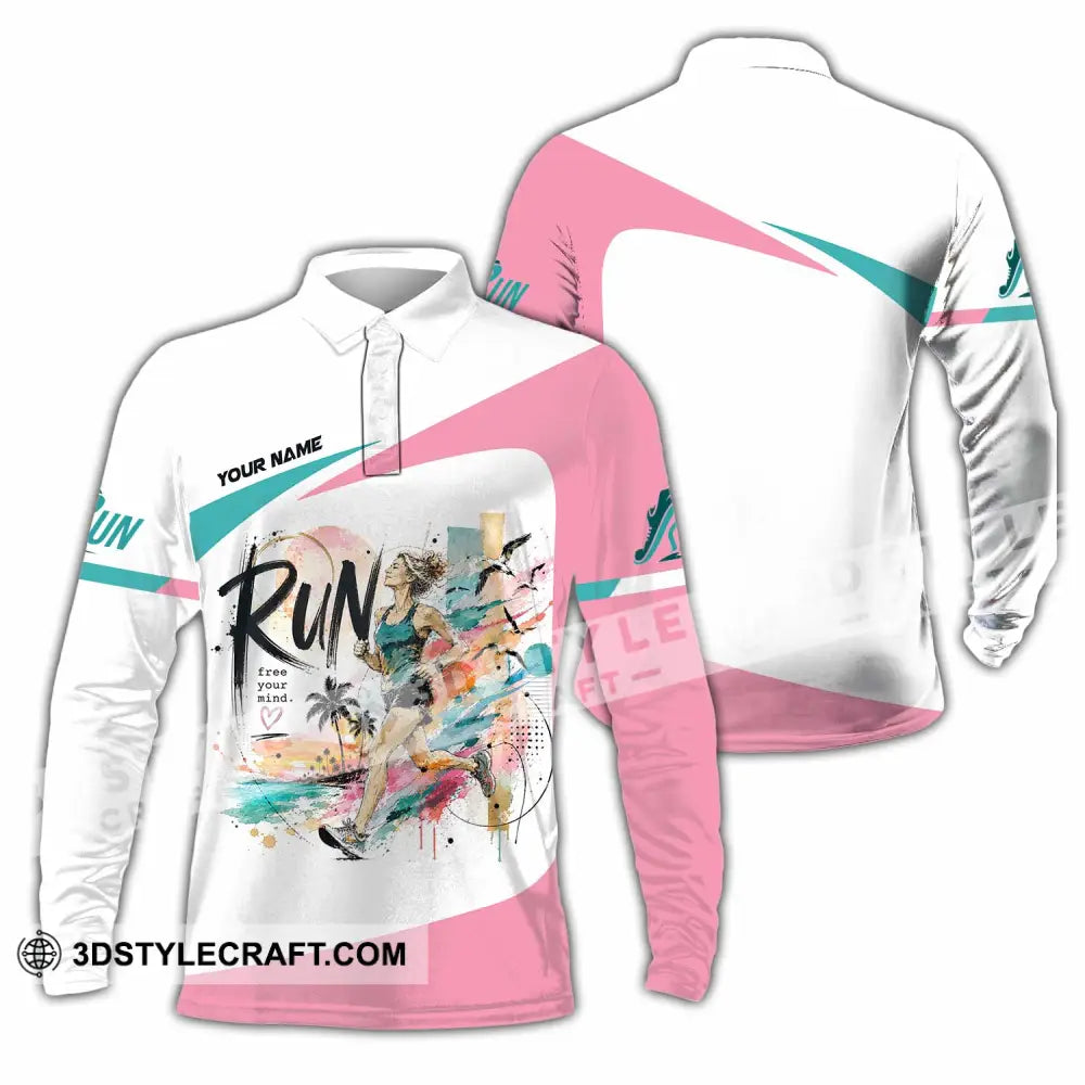 Women Shirt - Custom Running Shirt - Long Sleeve Polo / S - T-shirt