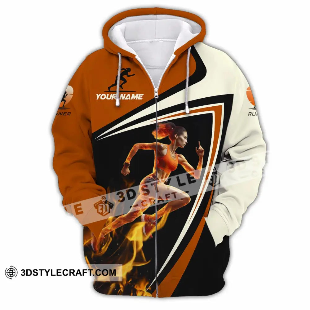 Women Shirt - Custom Running Women Runner Shirt Zipper Hoodie / S T-shirt