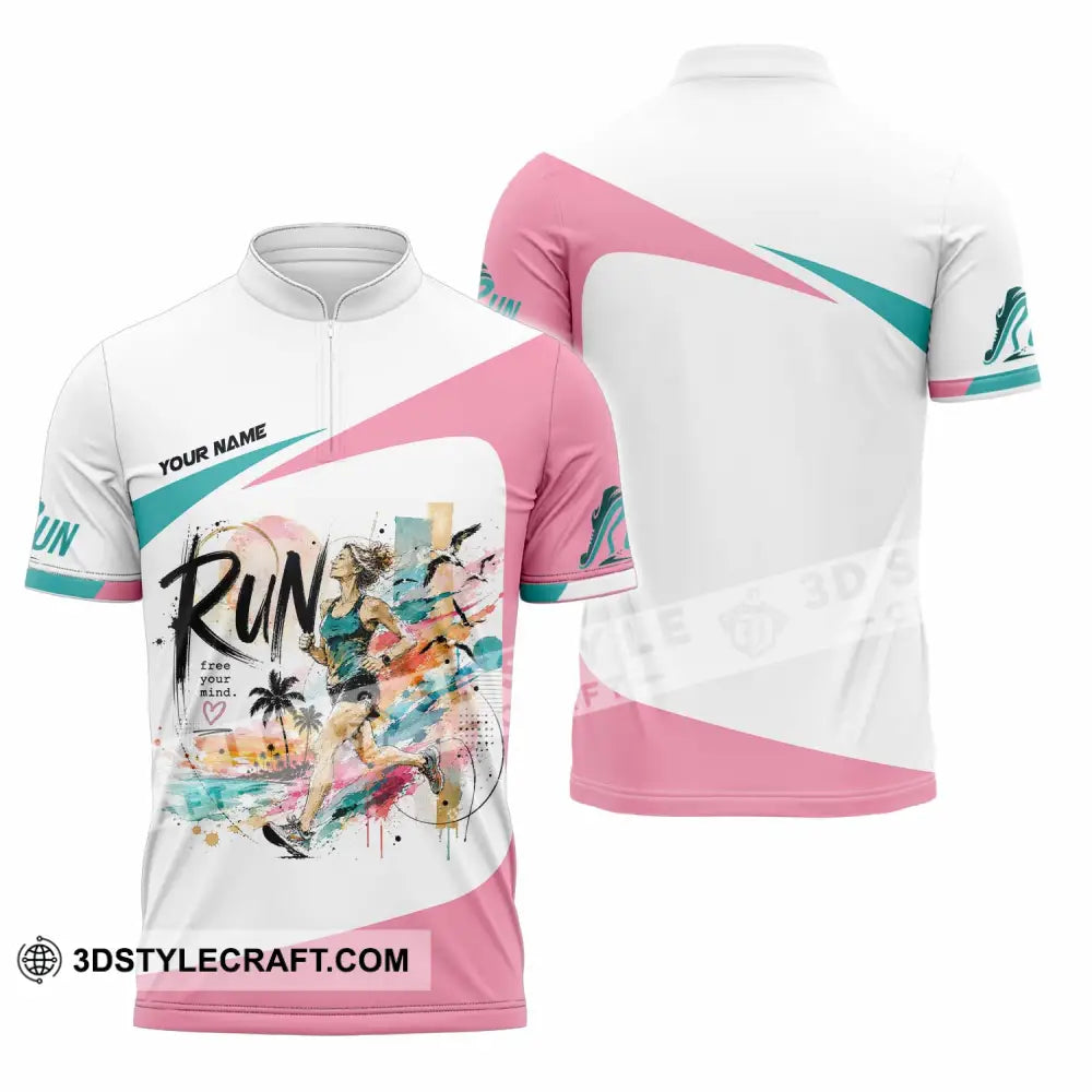 Women Shirt - Custom Running Shirt - Zipper Polo Shirt / S - T-shirt