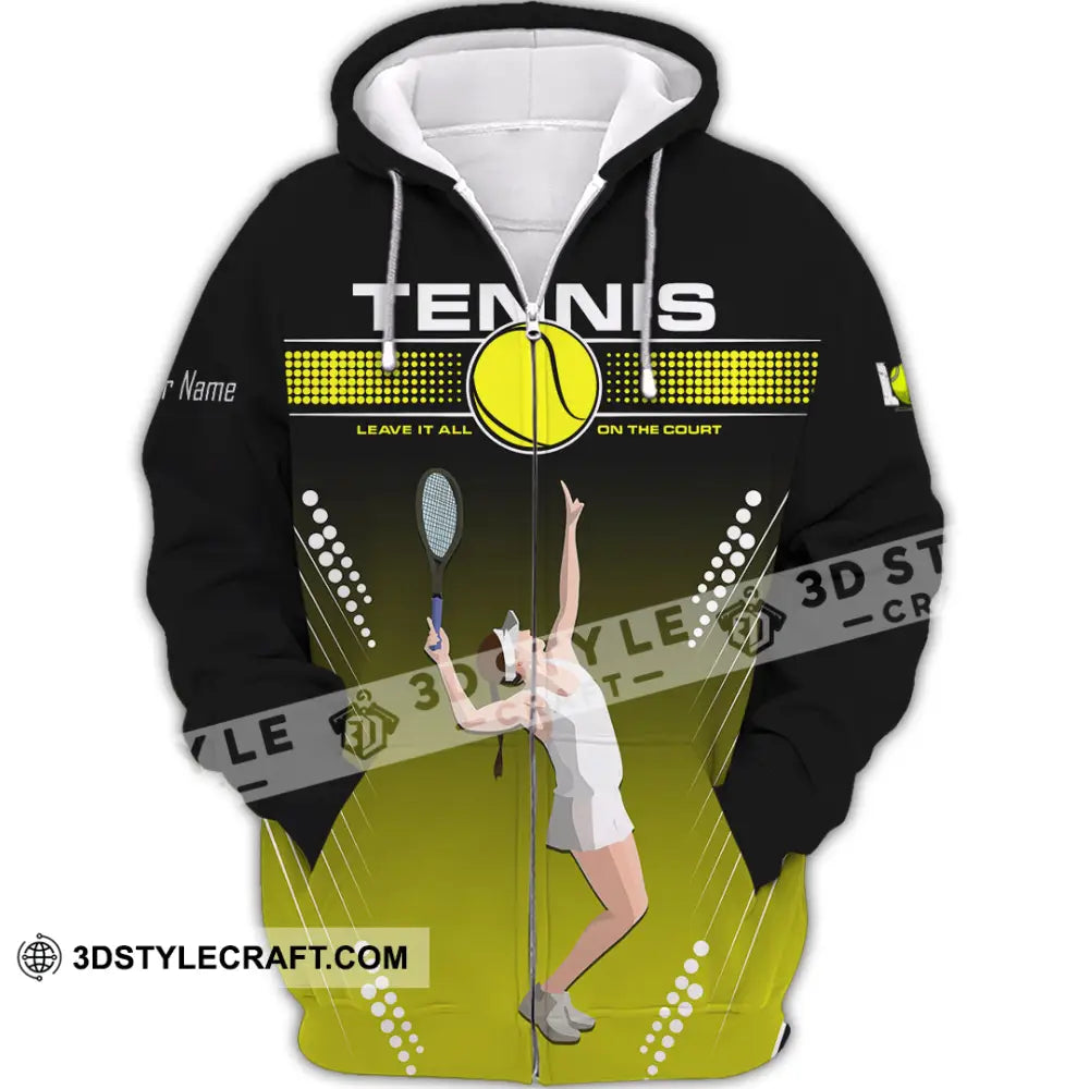 Women Shirt - Custom Tennis Player Sport Shirt Zipper Hoodie / S T-shirt