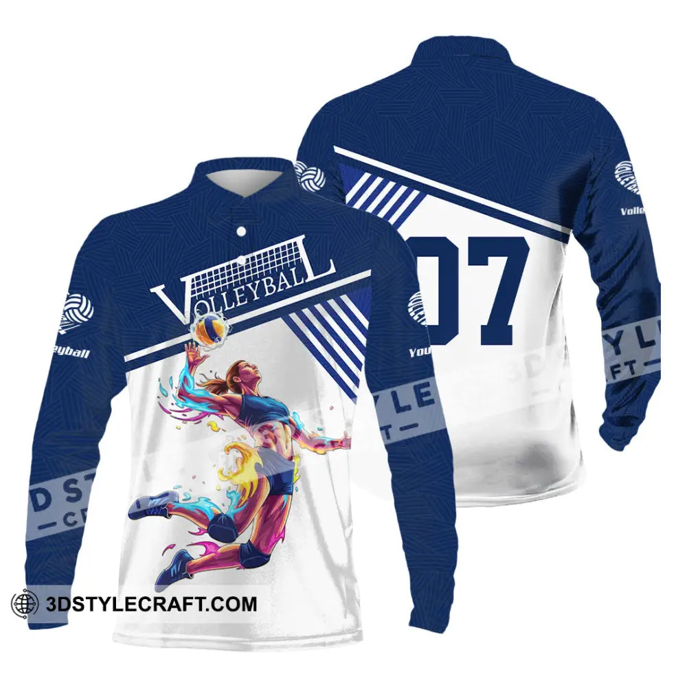 Women Shirt - Custom Volleyball Player Sport Shirt Long Sleeve Polo / S T-shirt