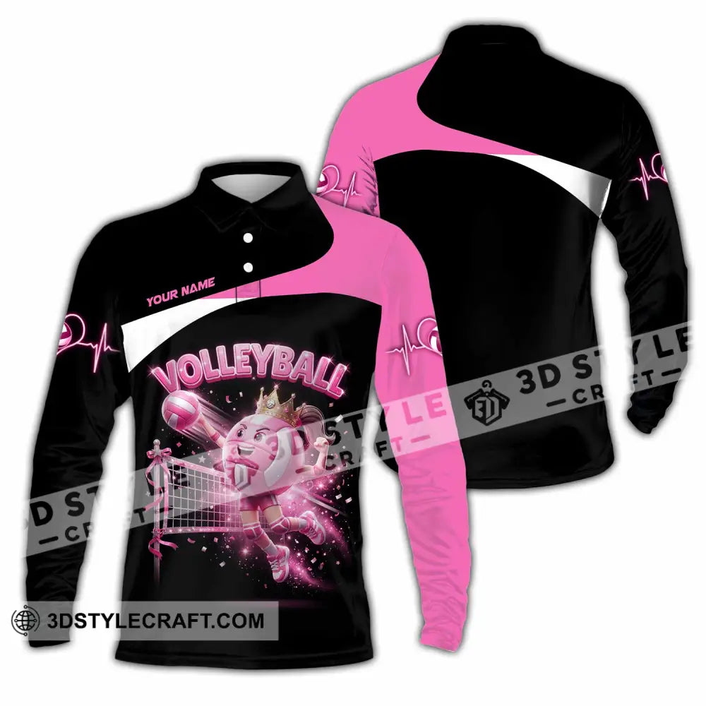 Women Shirt - Custom Volleyball Queen Shirt - Long Sleeve Polo / S - T-shirt
