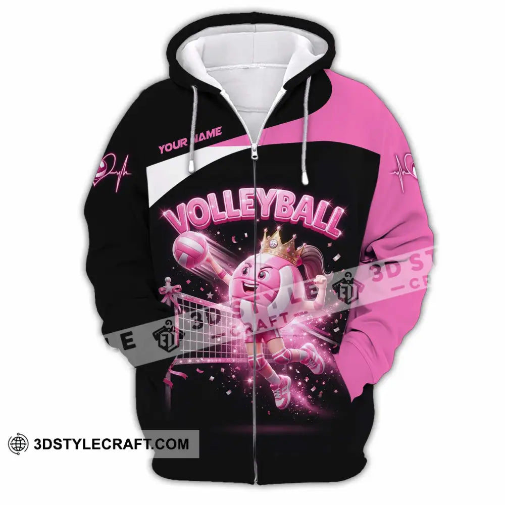 Women Shirt - Custom Volleyball Queen Shirt - Zipper Hoodie / S - T-shirt
