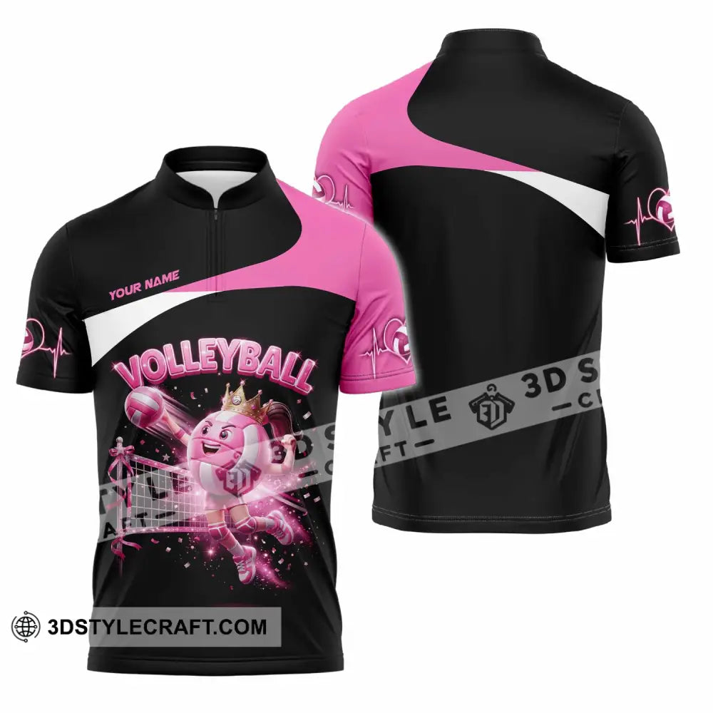 Women Shirt - Custom Volleyball Queen Shirt - Zipper Polo Shirt / S - T-shirt