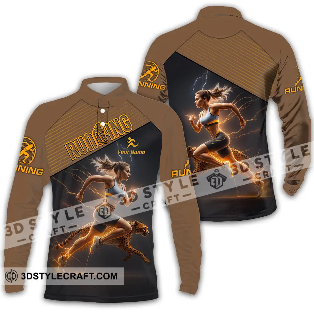 Women Shirt - Custom Woman Running Shirt Long Sleeve Polo / S T-shirt