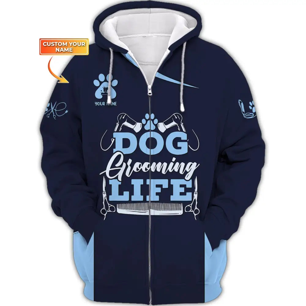 Women Shirt Groomer Life Hoodie Sportwear Zipper / S T-Shirt