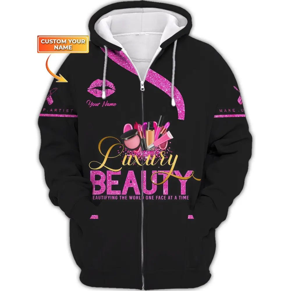 Women Shirt Makeup Artist Hoodie Sportwear Zipper / S T-Shirt