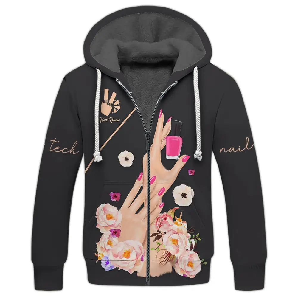 Women Shirt Nail Technician Tech Hoodie Sportwear T-Shirt