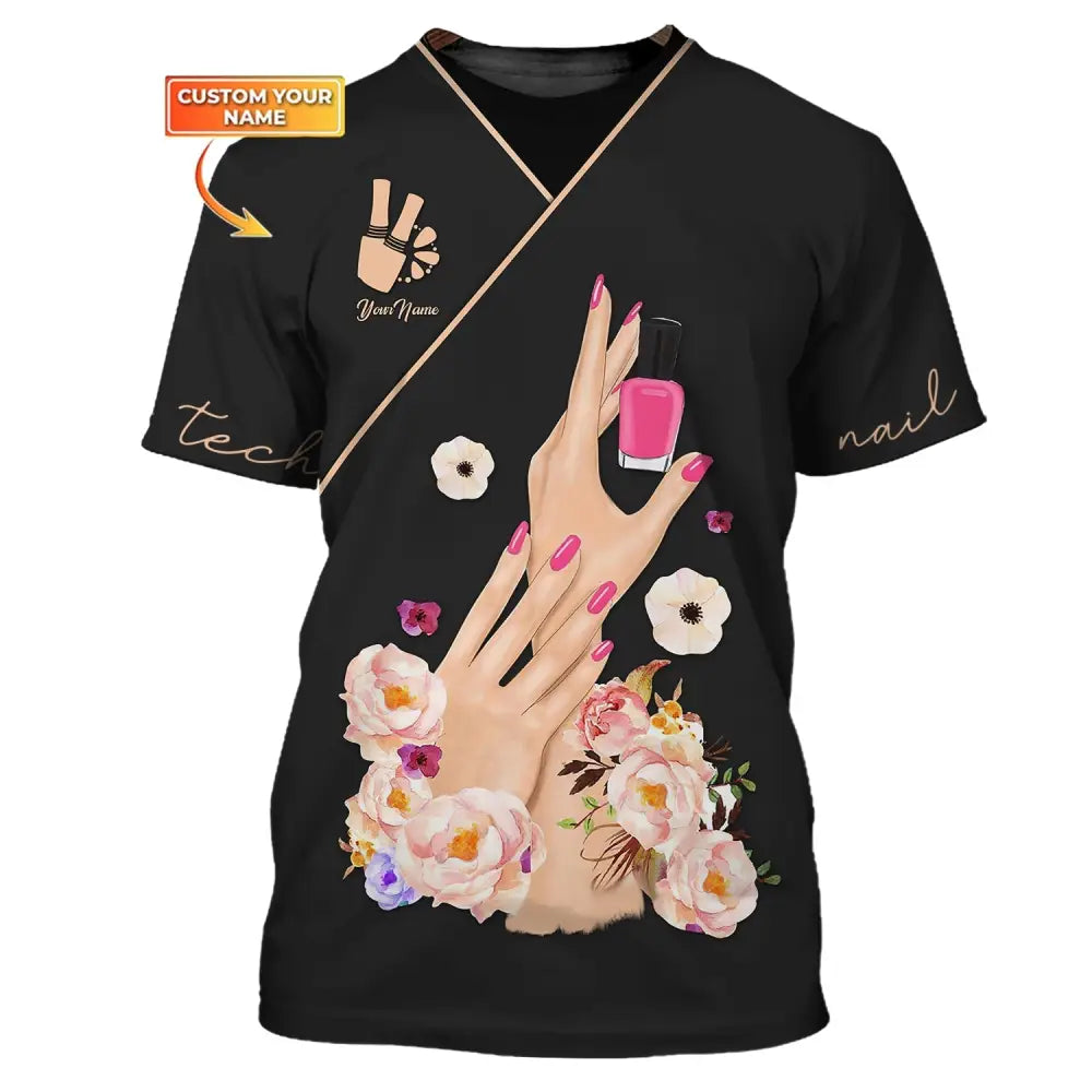 Women Shirt Nail Technician Tech Hoodie Sportwear T-Shirt / S