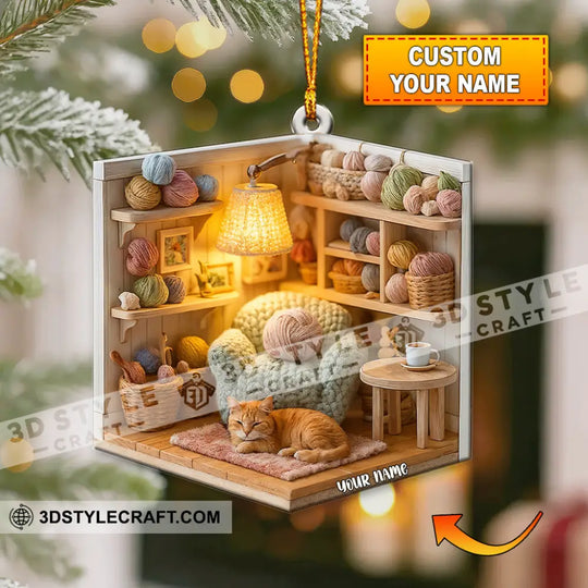 Wool Corner Home Decor, Christmas Ornament, Personalized Ornament style option 1