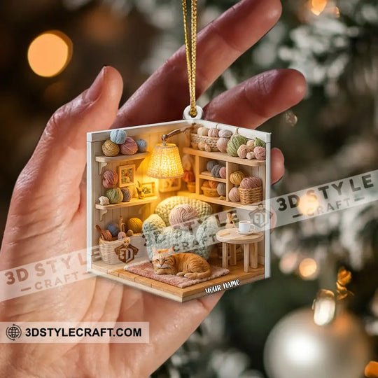 Wool Corner Home Decor, Christmas Ornament, Personalized Ornament style option 2