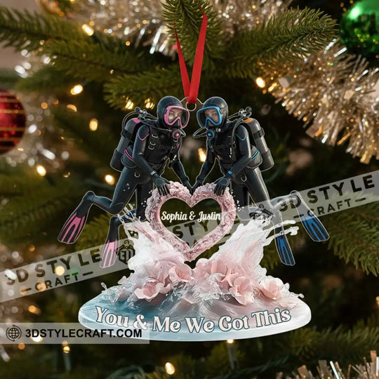 You And Me We Got This Diving Couple Home Decor, Christmas Ornament, Personalized Ornament style option 3