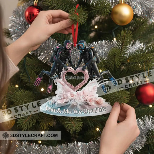 You And Me We Got This Diving Couple Home Decor, Christmas Ornament, Personalized Ornament style option 4